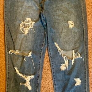 C’ Est Toi Women’s Distressed Blue Jeans